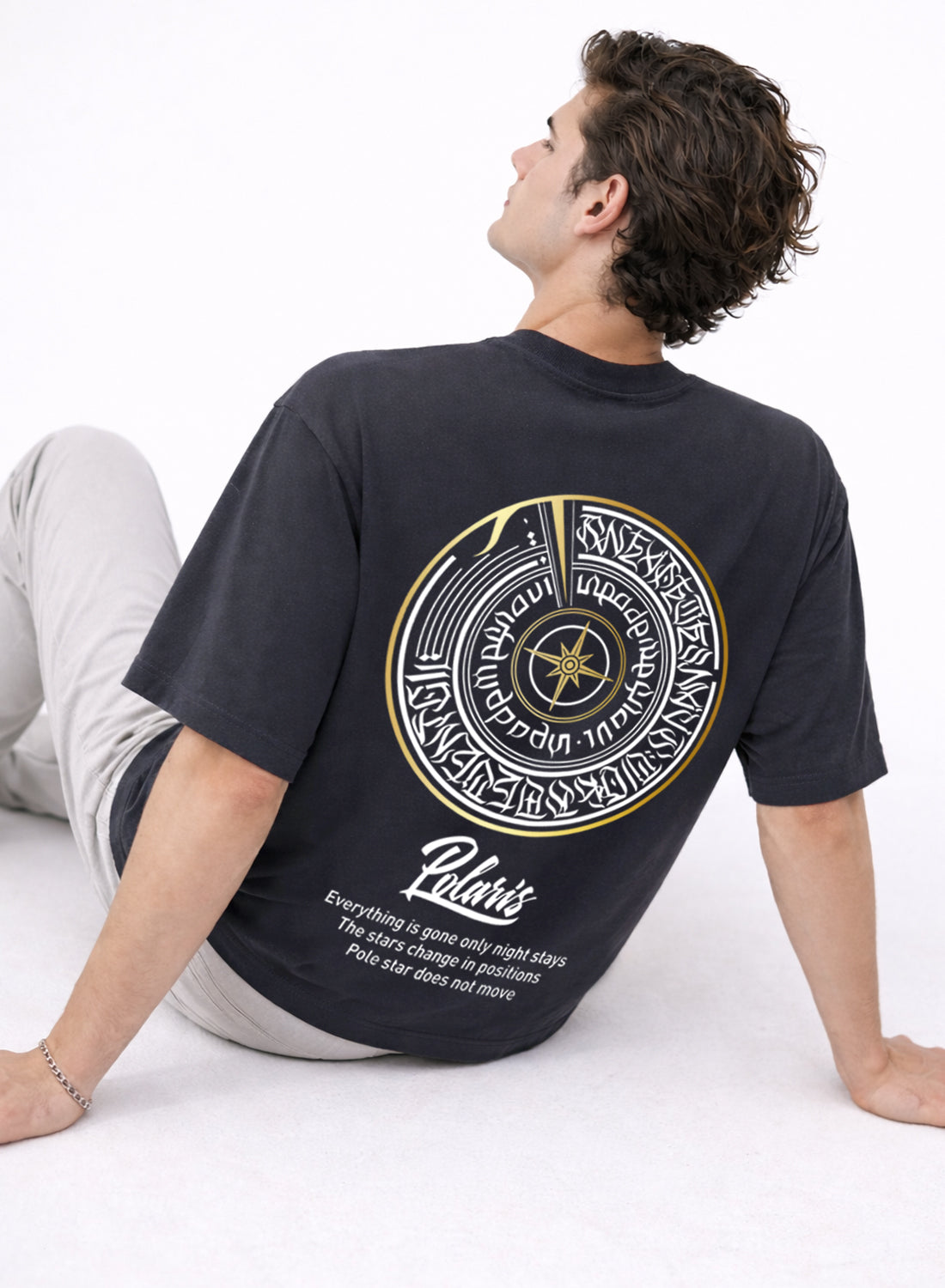 Men Oversize Fit Back Printed T-Shirt