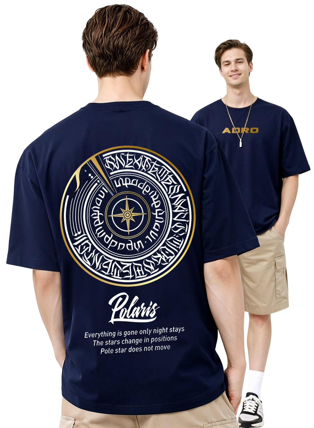 Men Oversize Fit Back Printed T-Shirt