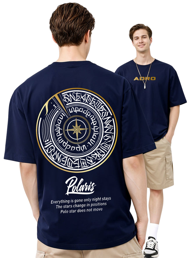 Men Oversize Fit Back Printed T-Shirt
