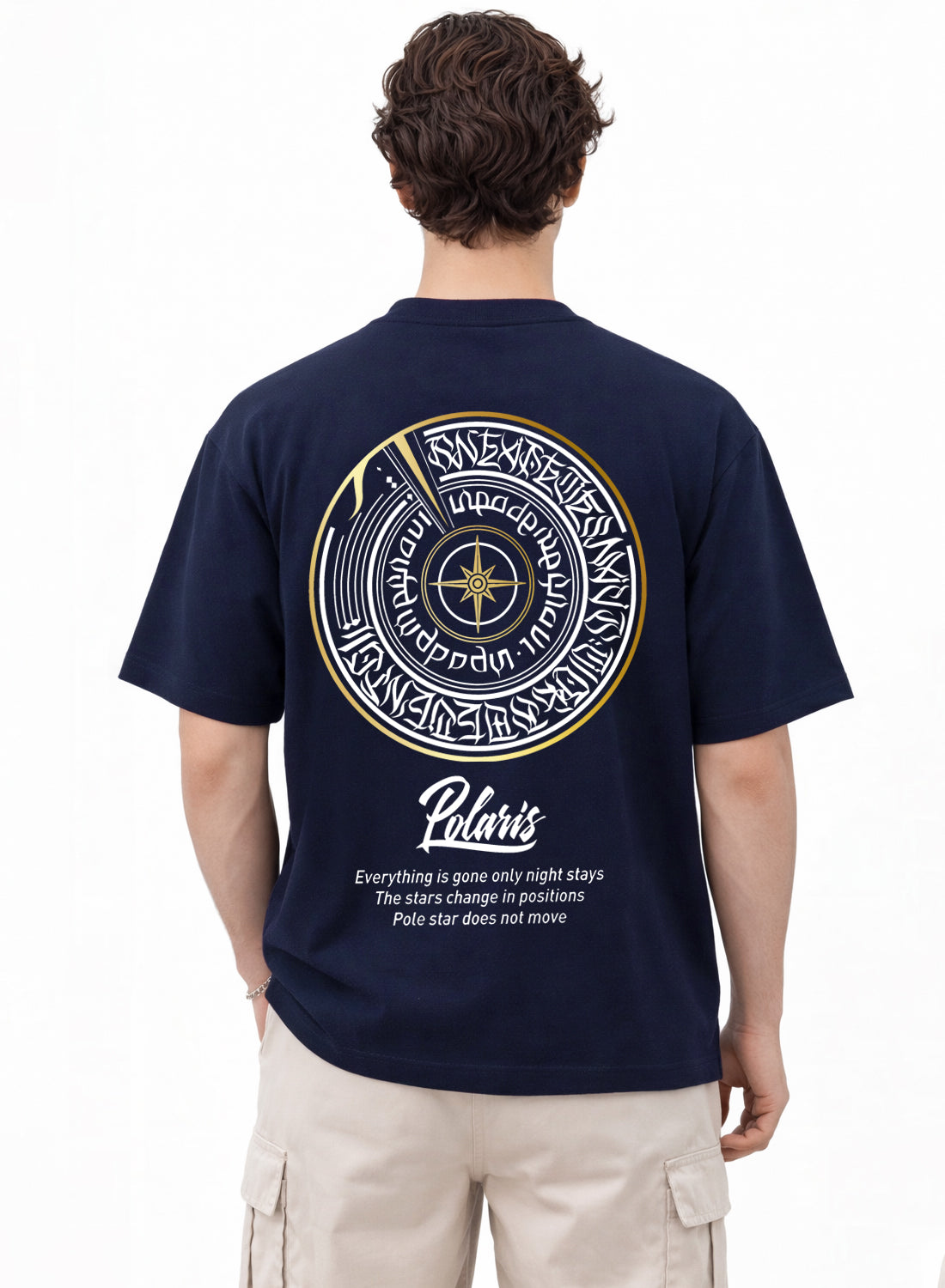 Men Oversize Fit Back Printed T-Shirt