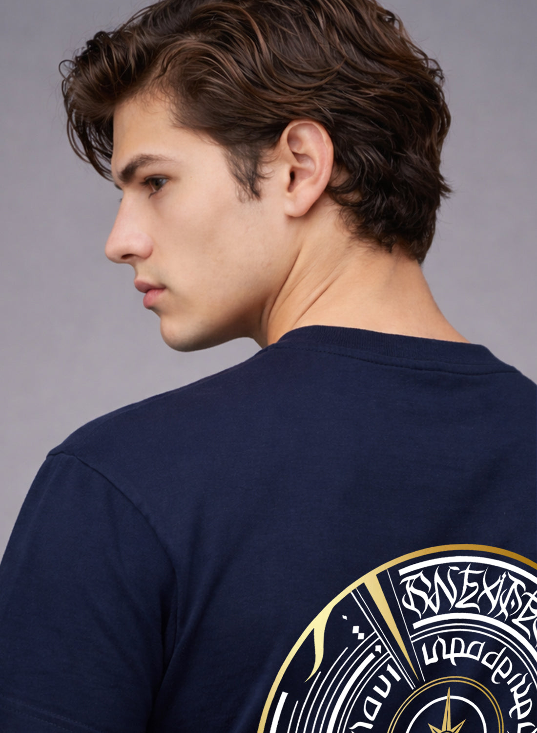 Men Oversize Fit Back Printed T-Shirt
