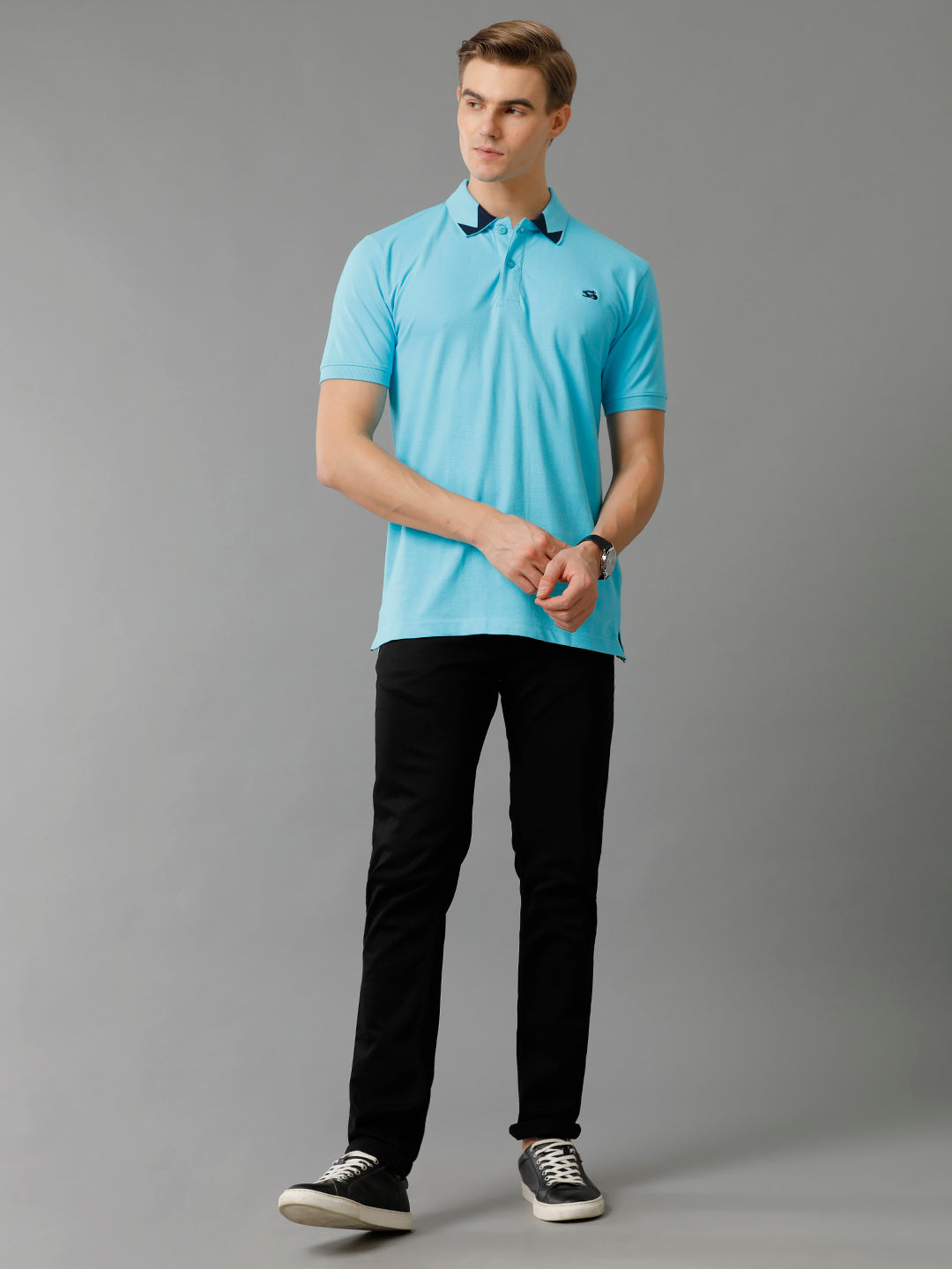 Men Blue Regular Fit Polo T-Shirt
