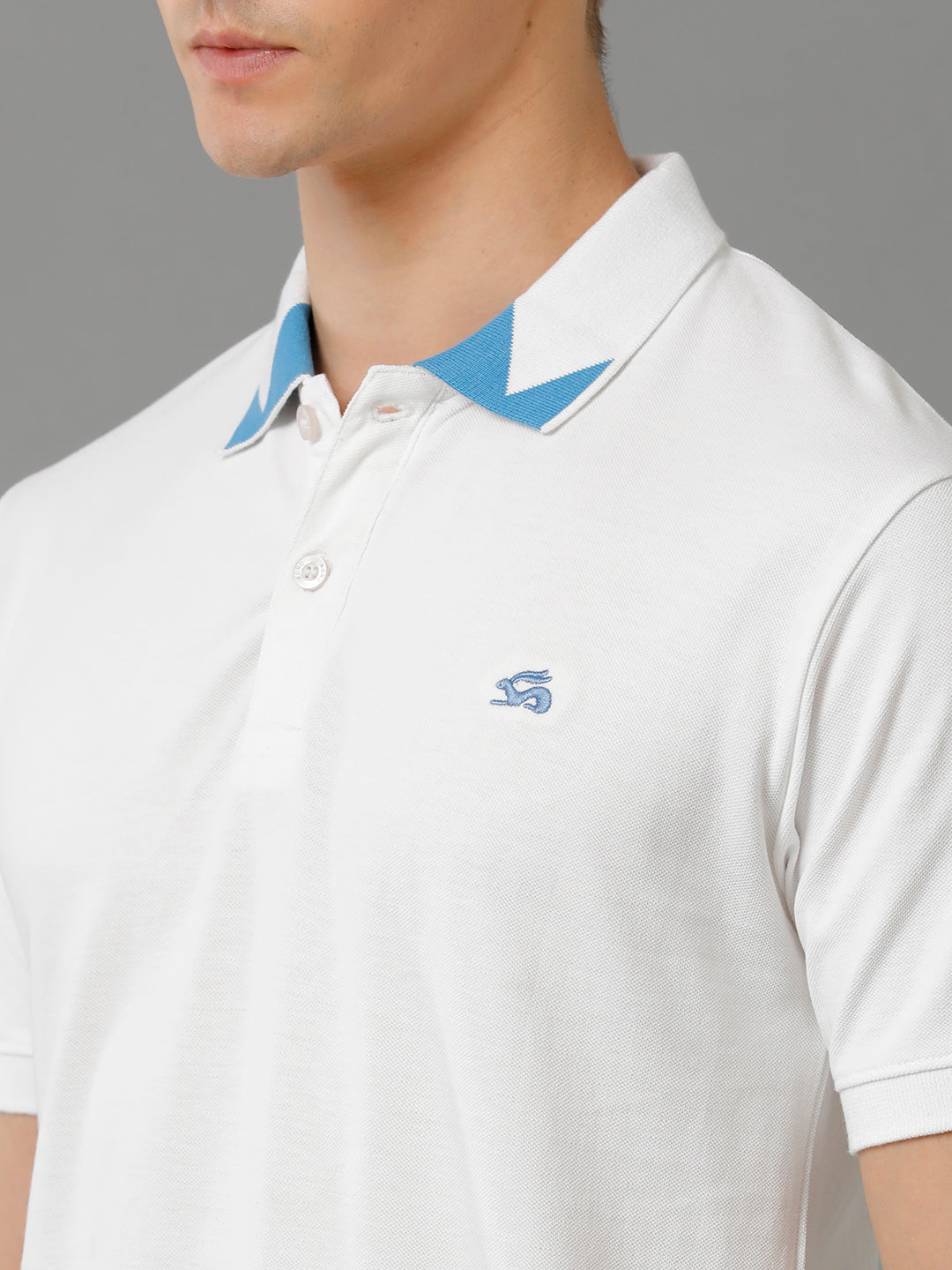 Men White Regular Fit Polo T-Shirt