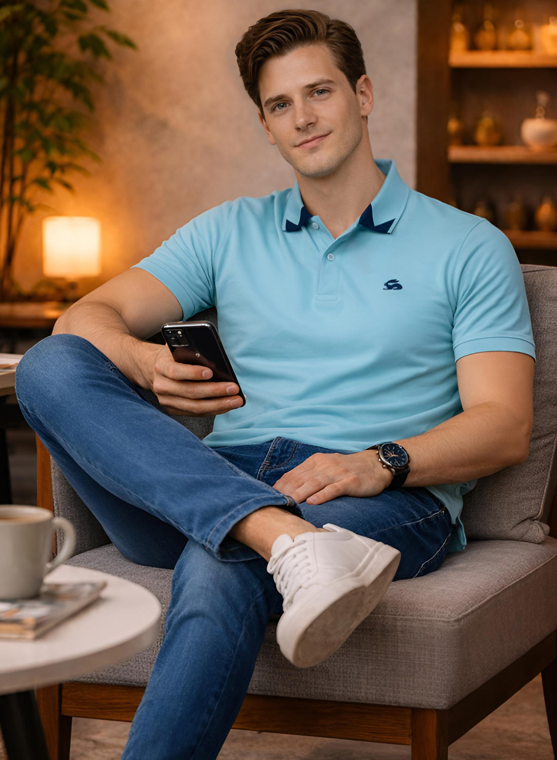 Men Cotton Polo T Shirt