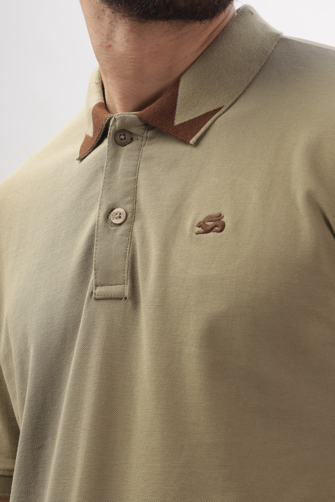 Men Beige Regular Fit Polo T-Shirt