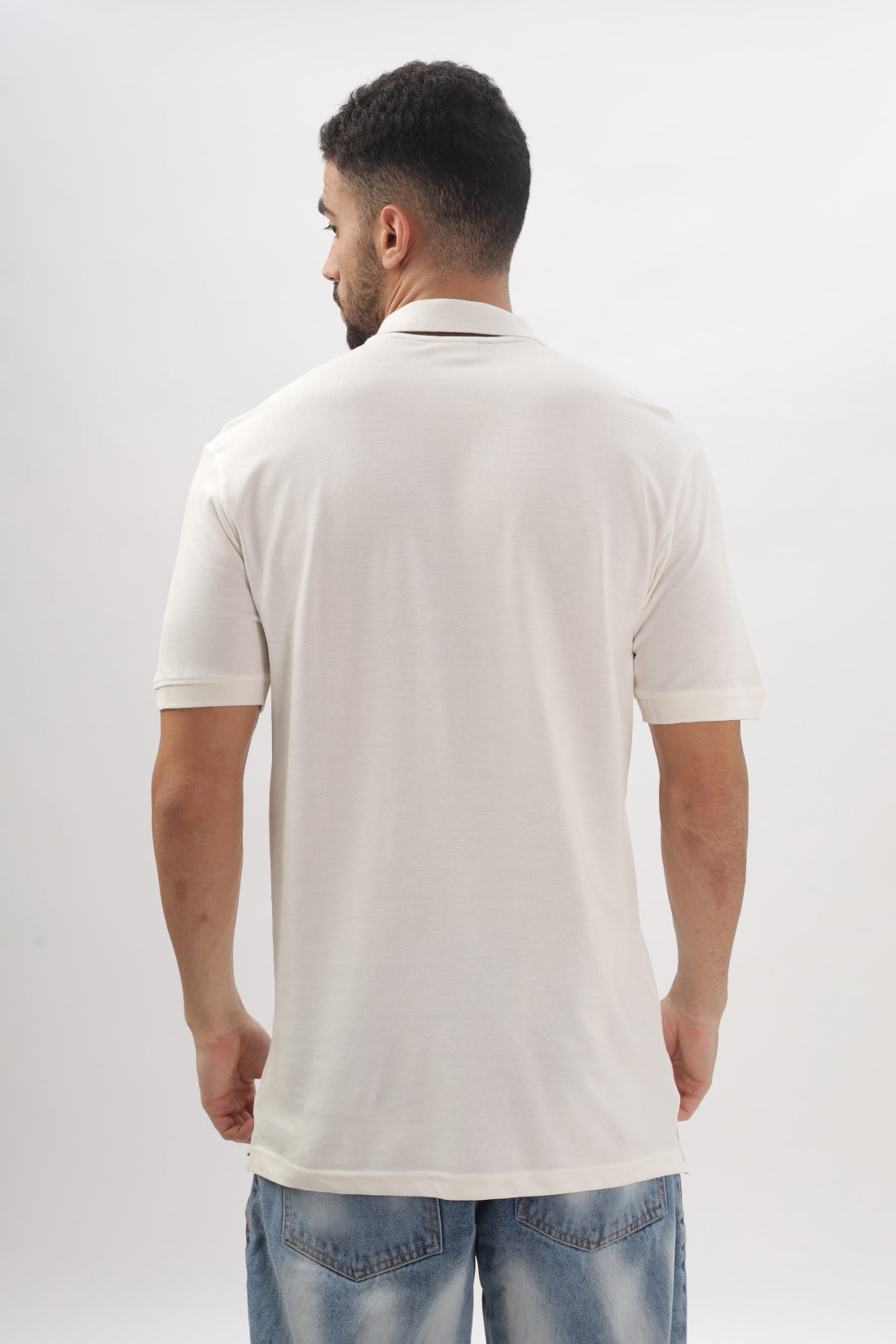 Men Off-White Regular Fit Polo T-Shirt