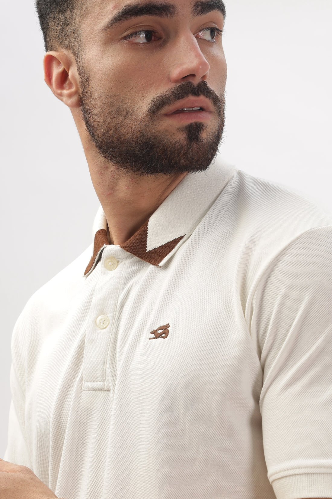 Men Off-White Regular Fit Polo T-Shirt