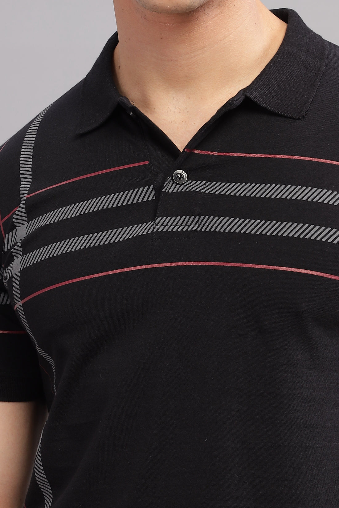 Men Black Regular Fit Polo T-Shirt