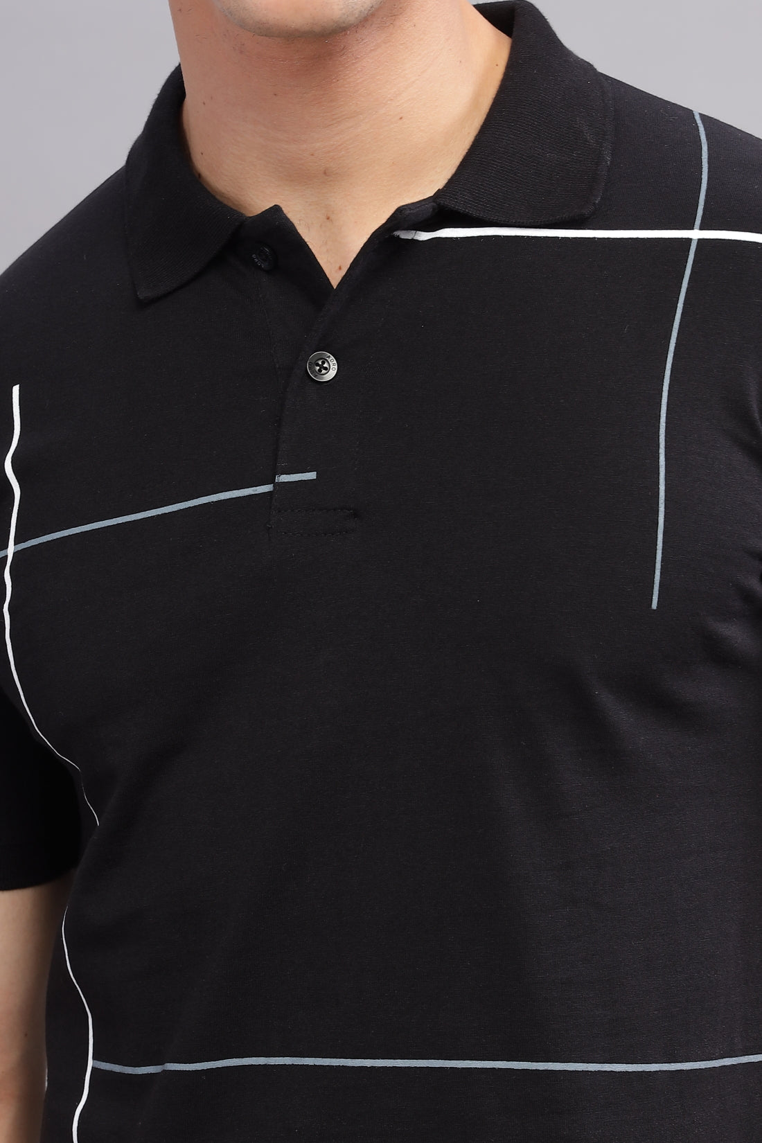 Men Black Regular Fit Polo T-Shirt