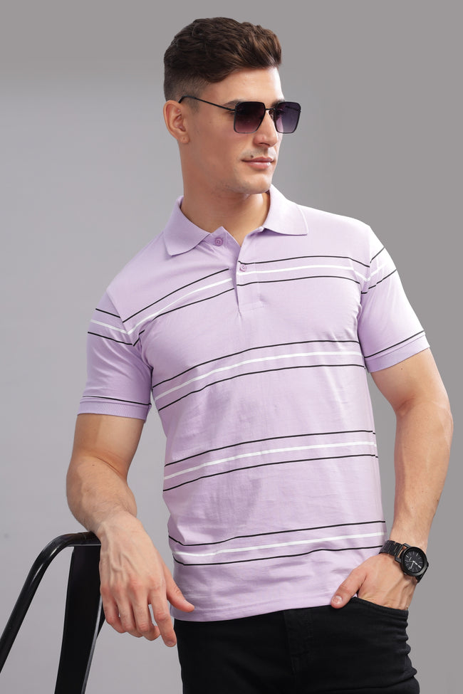 Men Purple Regular Fit Polo T-Shirt