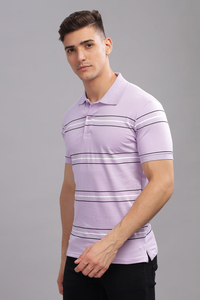 Men Purple Regular Fit Polo T-Shirt