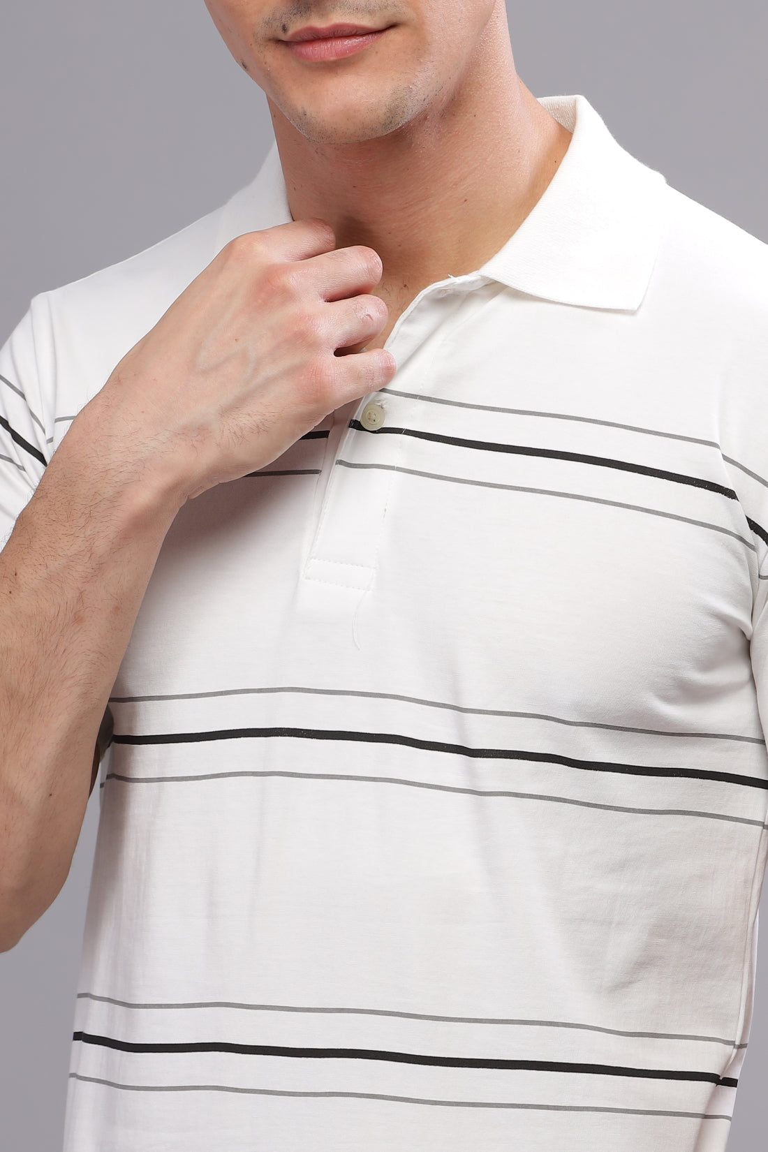 Men White Regular Fit Polo T-Shirt