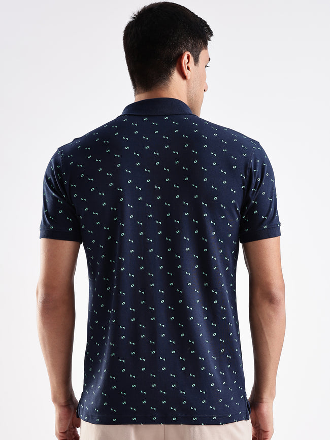 Men Navy Regular Fit Polo T-Shirt
