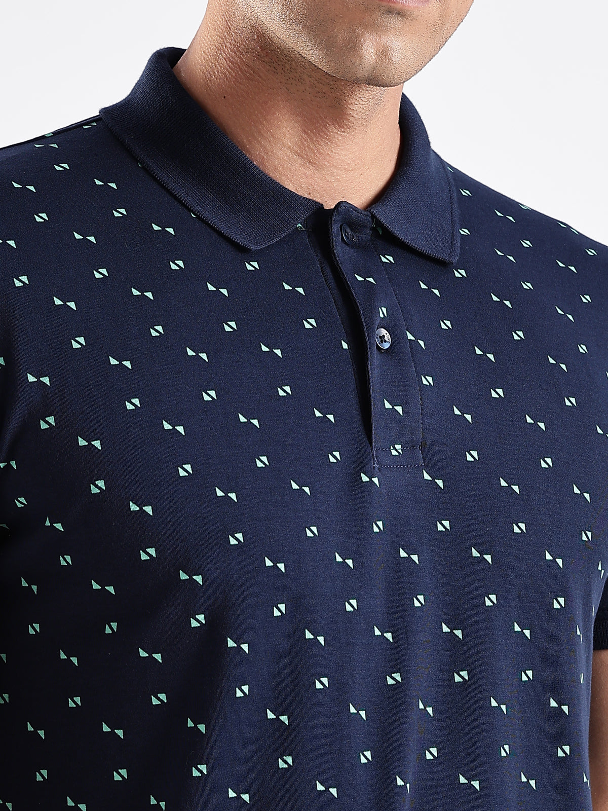 Men Navy Regular Fit Polo T-Shirt