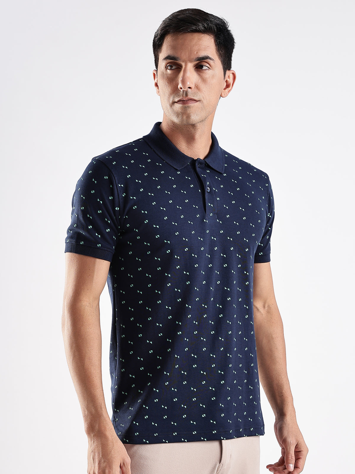 Men Navy Regular Fit Polo T-Shirt