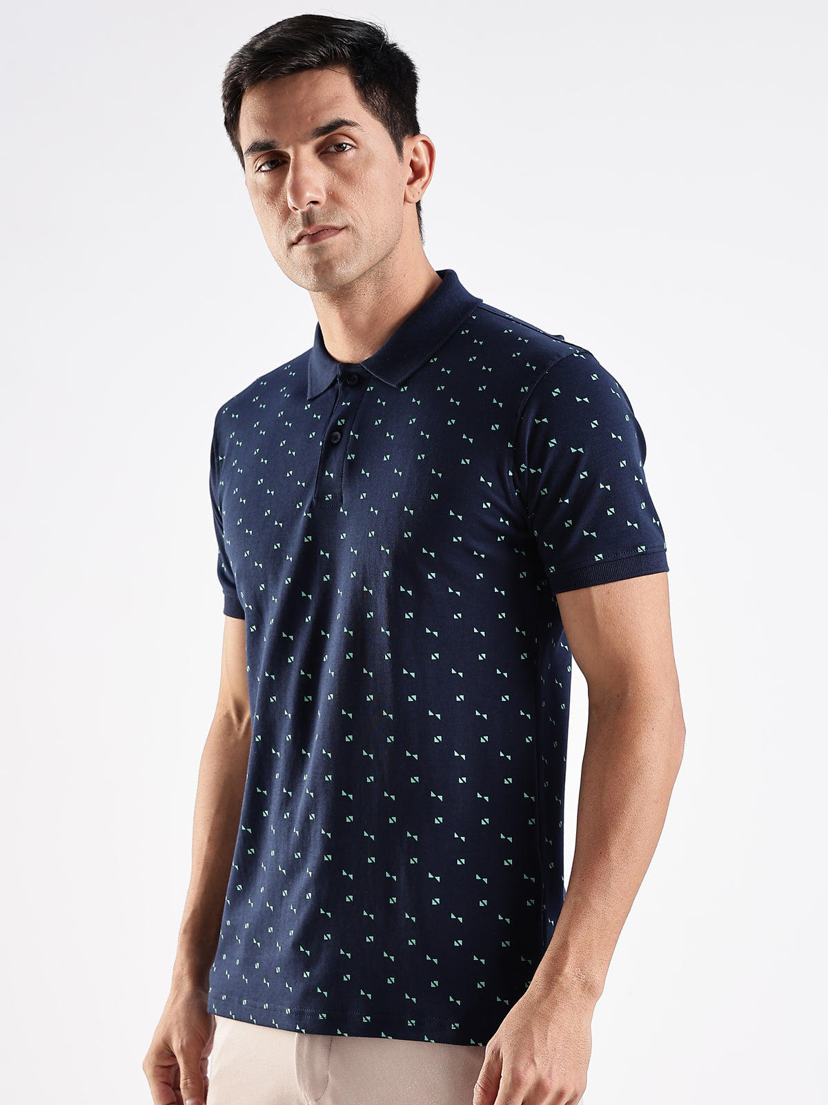 Men Navy Regular Fit Polo T-Shirt