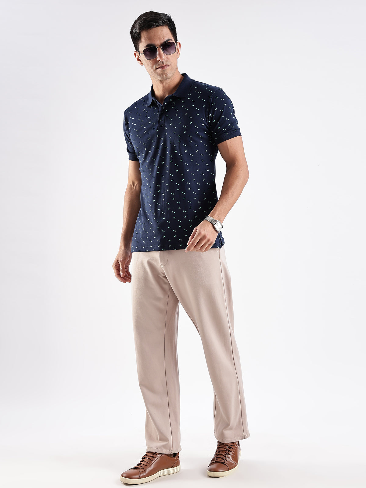 Men Navy Regular Fit Polo T-Shirt