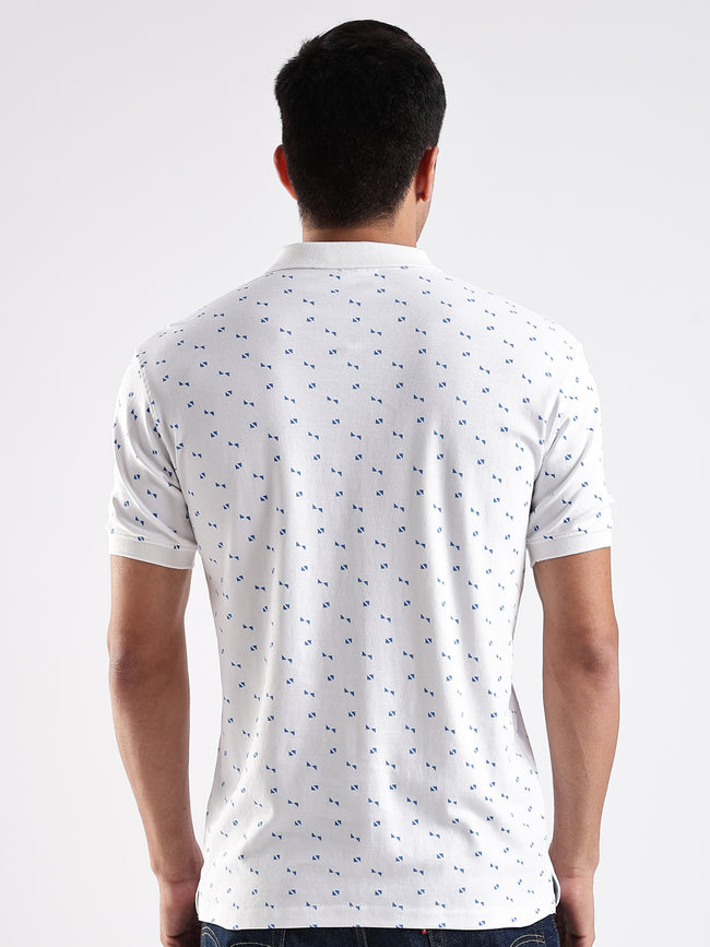 Men White Regular Fit Polo T-Shirt