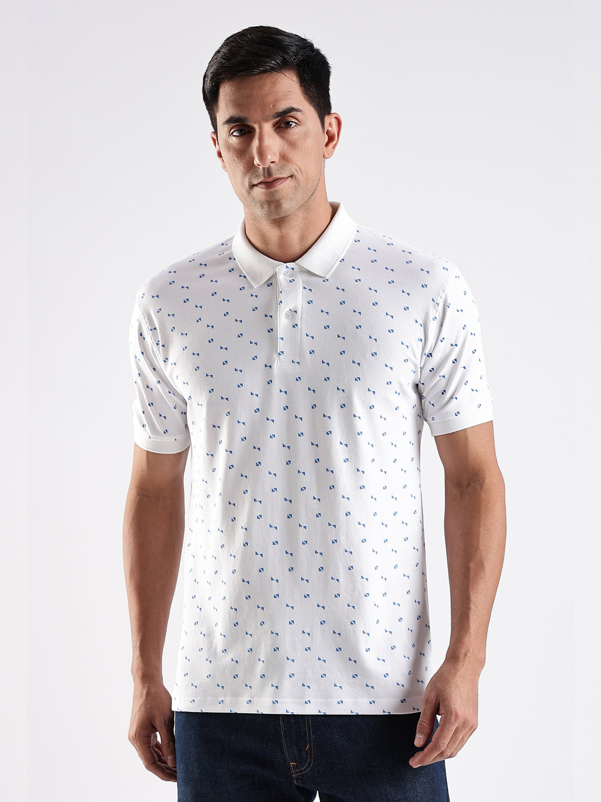 Men White Regular Fit Polo T-Shirt