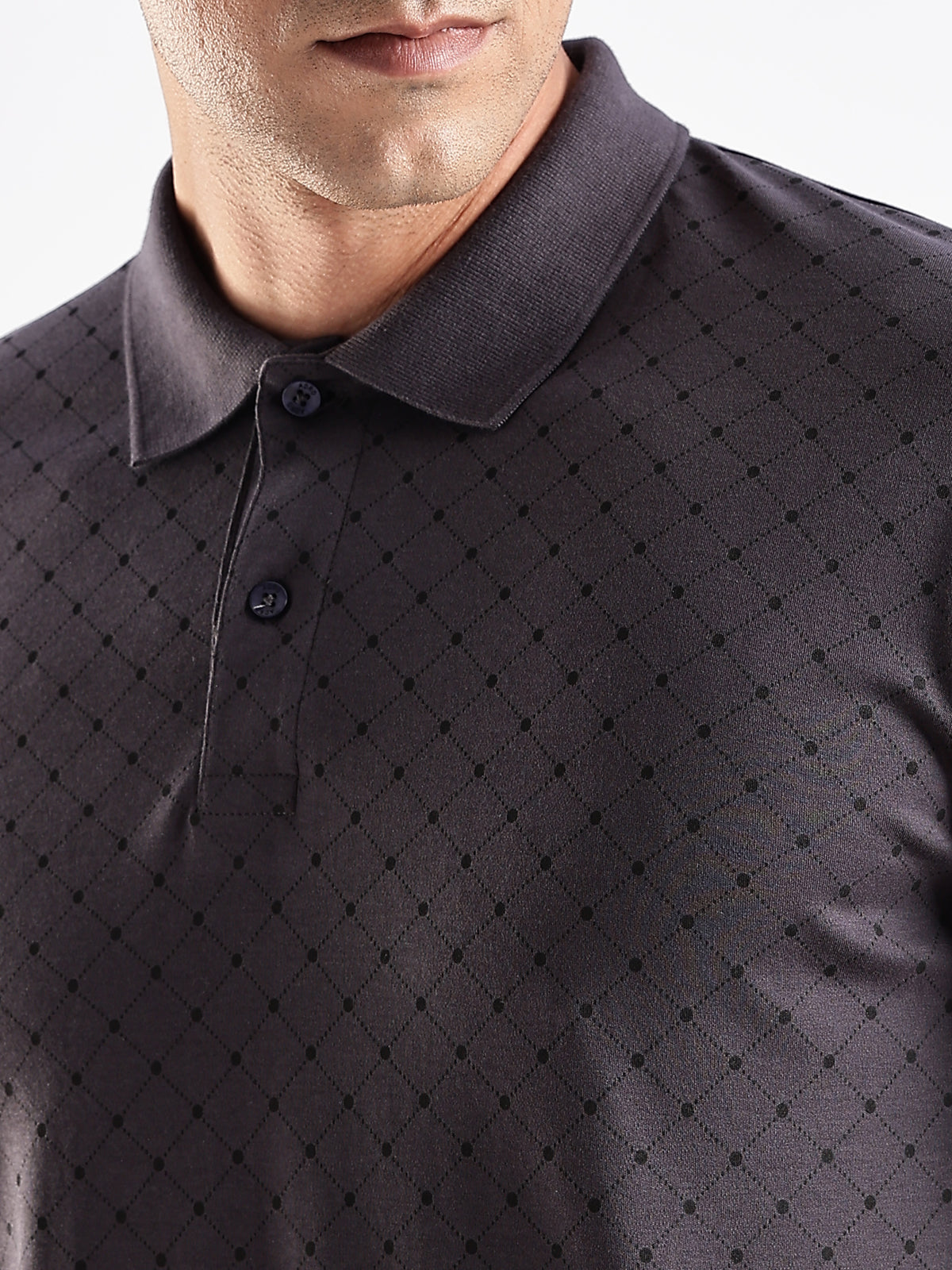 Men Grey Regular Fit Polo T-Shirt