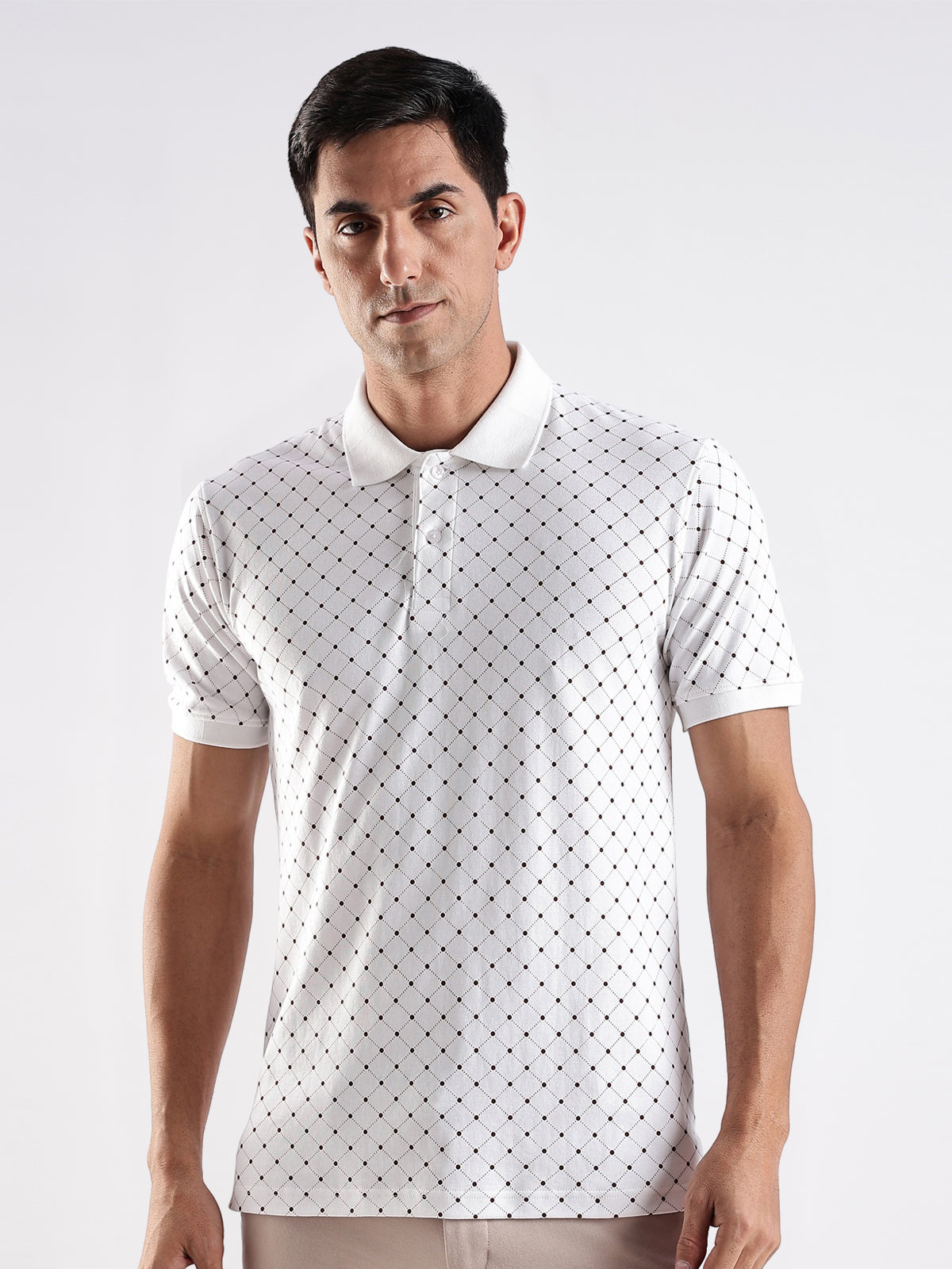 Men White Regular Fit Polo T-Shirt