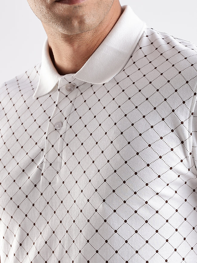 Men White Regular Fit Polo T-Shirt