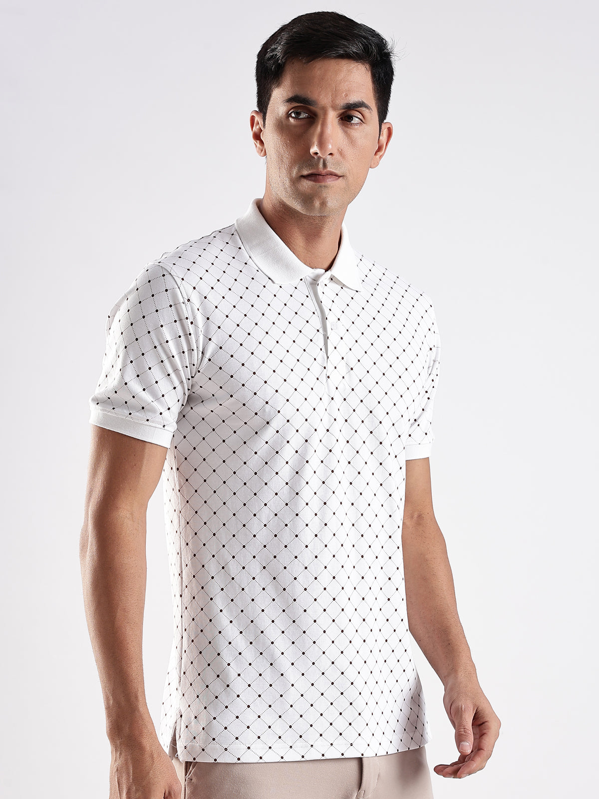 Men White Regular Fit Polo T-Shirt