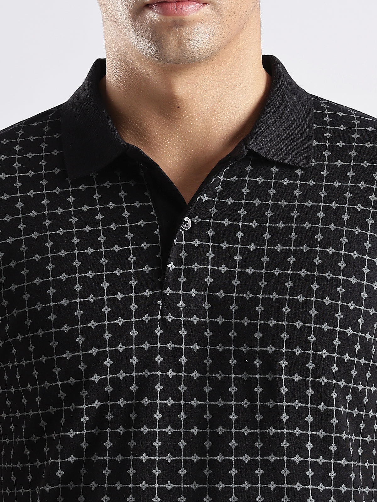 Men Black Regular Fit Polo T-Shirt
