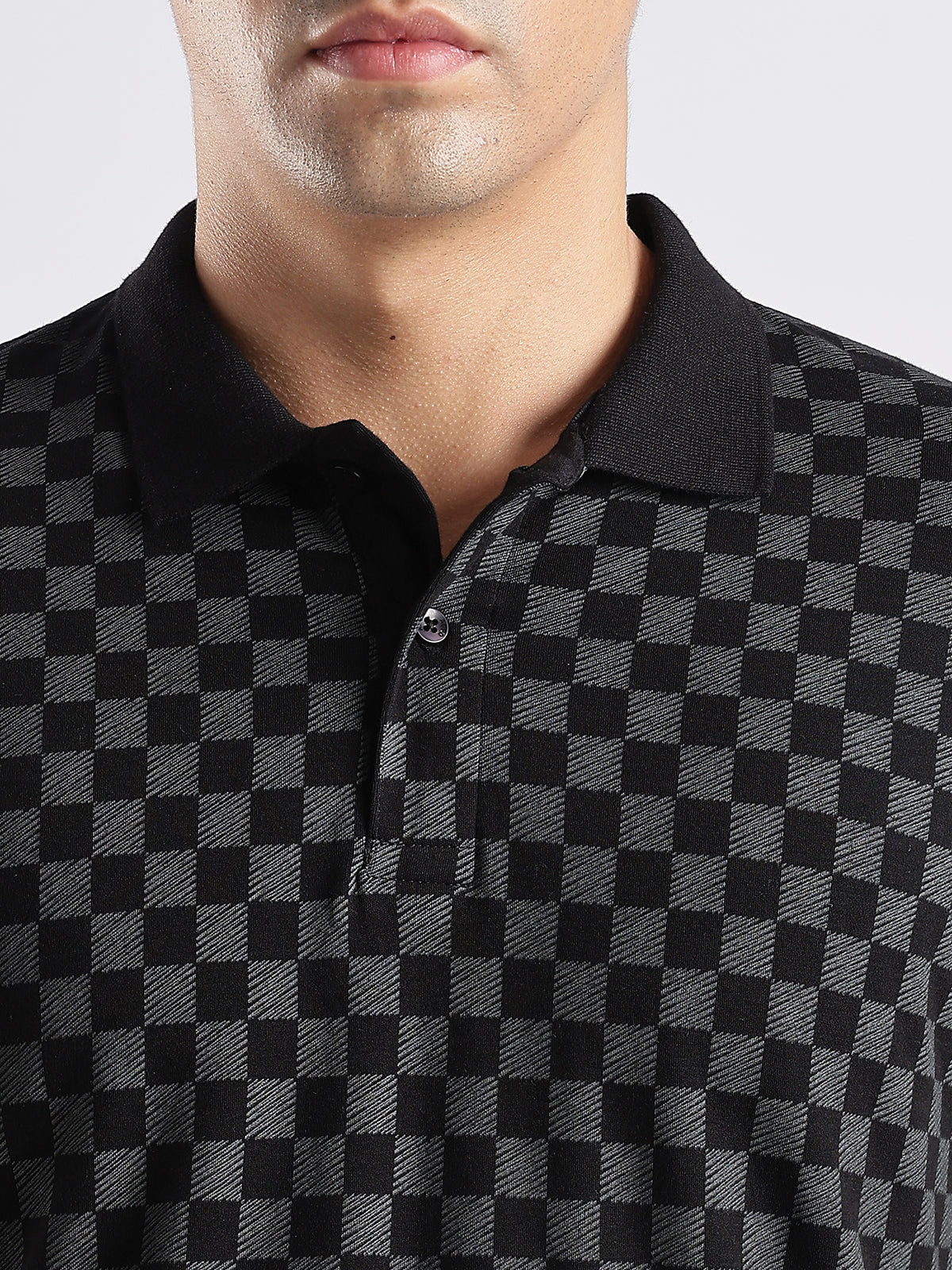 Men Black Regular Fit Polo T-Shirt