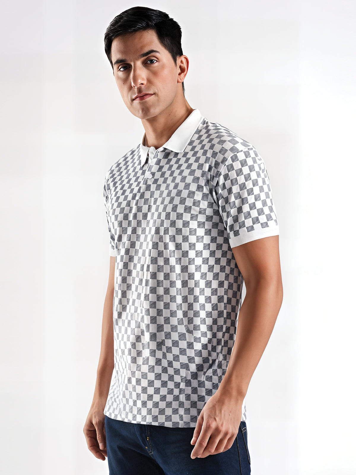 Men White Regular Fit Polo T-Shirt
