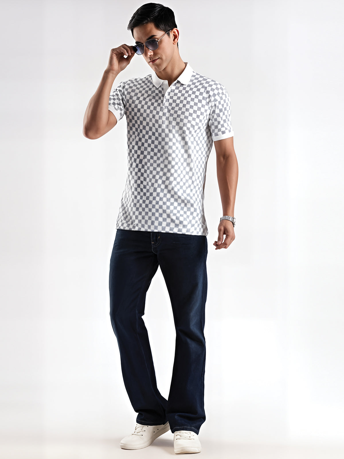 Men White Regular Fit Polo T-Shirt