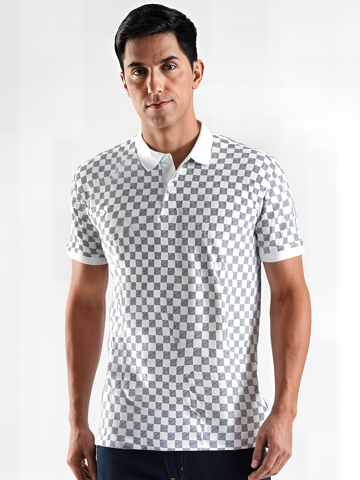 Men White Regular Fit Polo T-Shirt