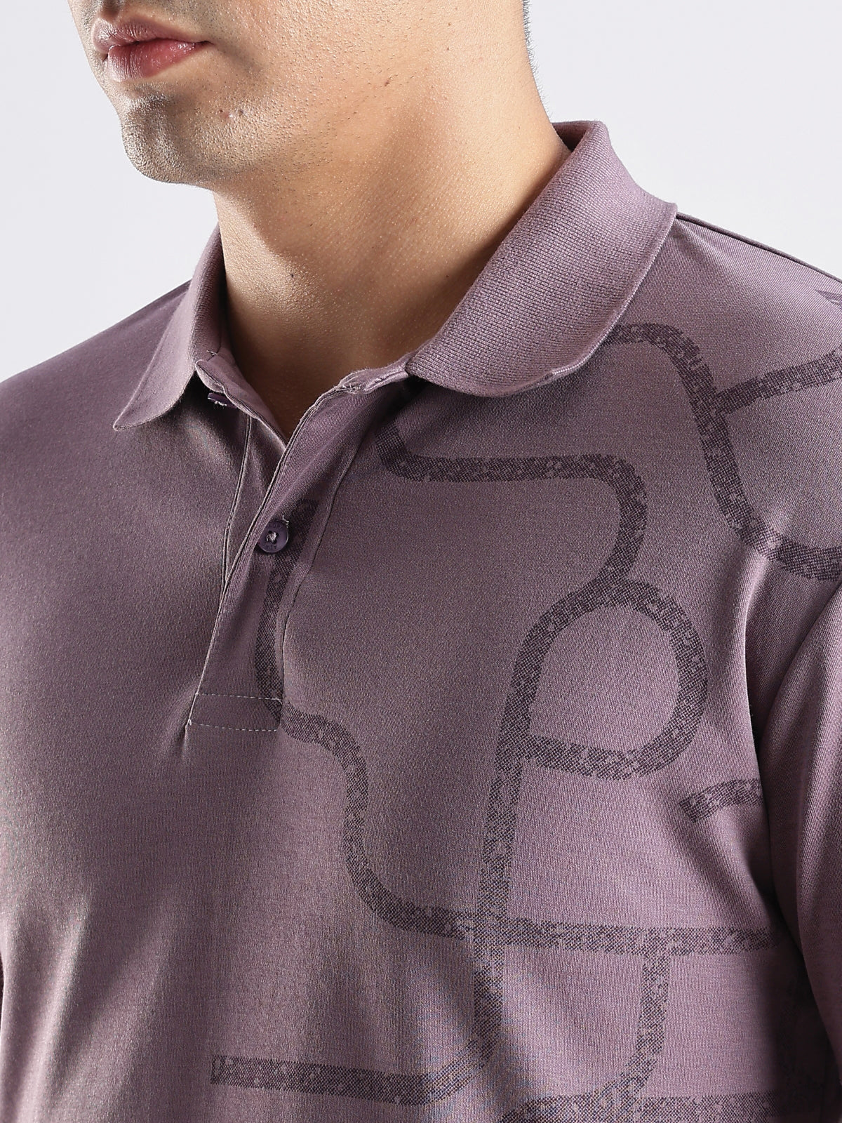 Men Mauve Regular Fit Polo T-Shirt