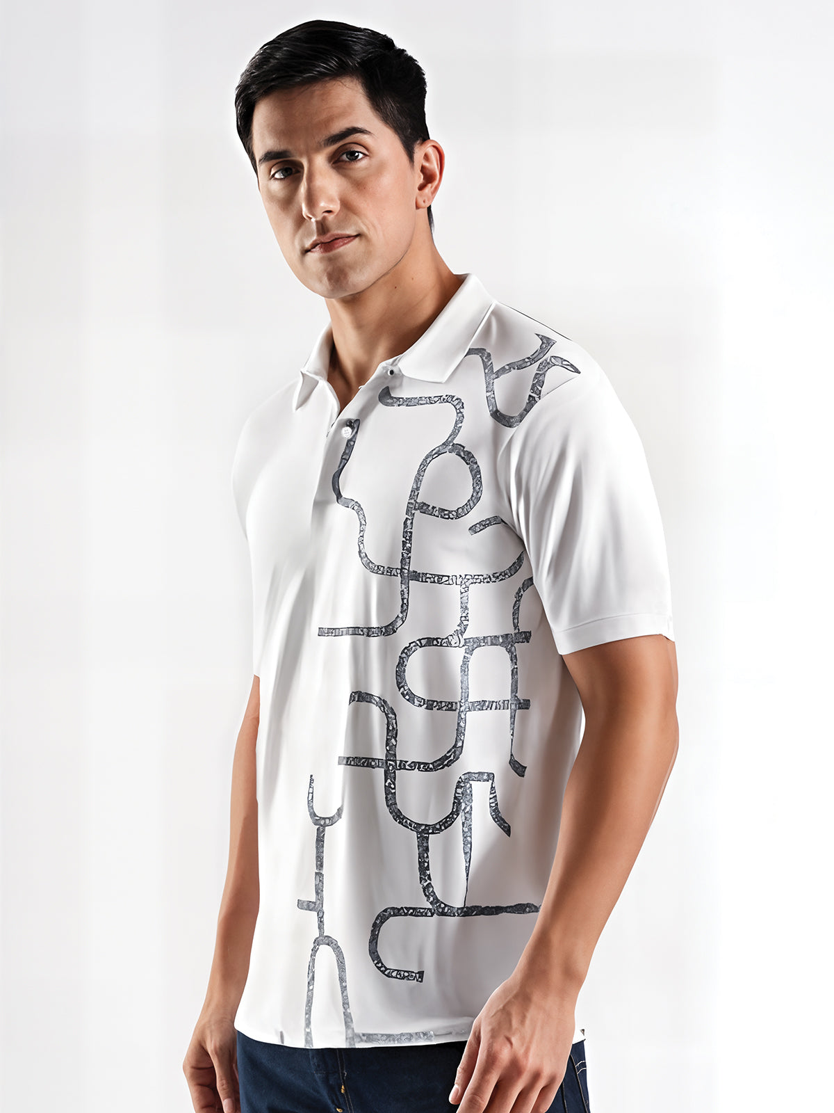 Men White Regular Fit Polo T-Shirt