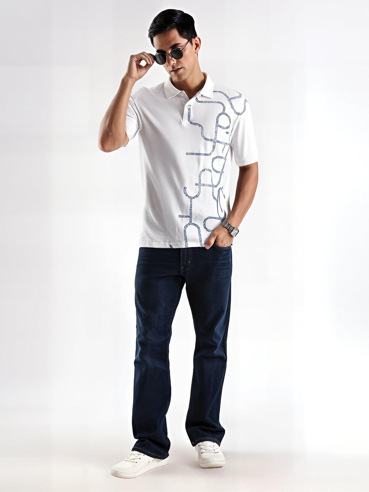 Men White Regular Fit Polo T-Shirt