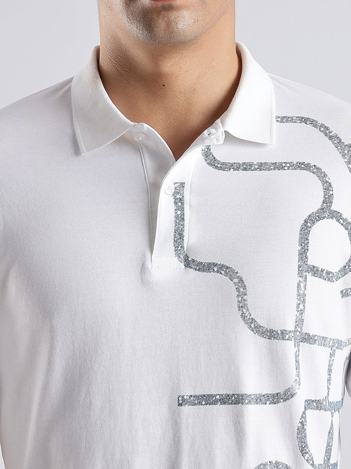 Men White Regular Fit Polo T-Shirt