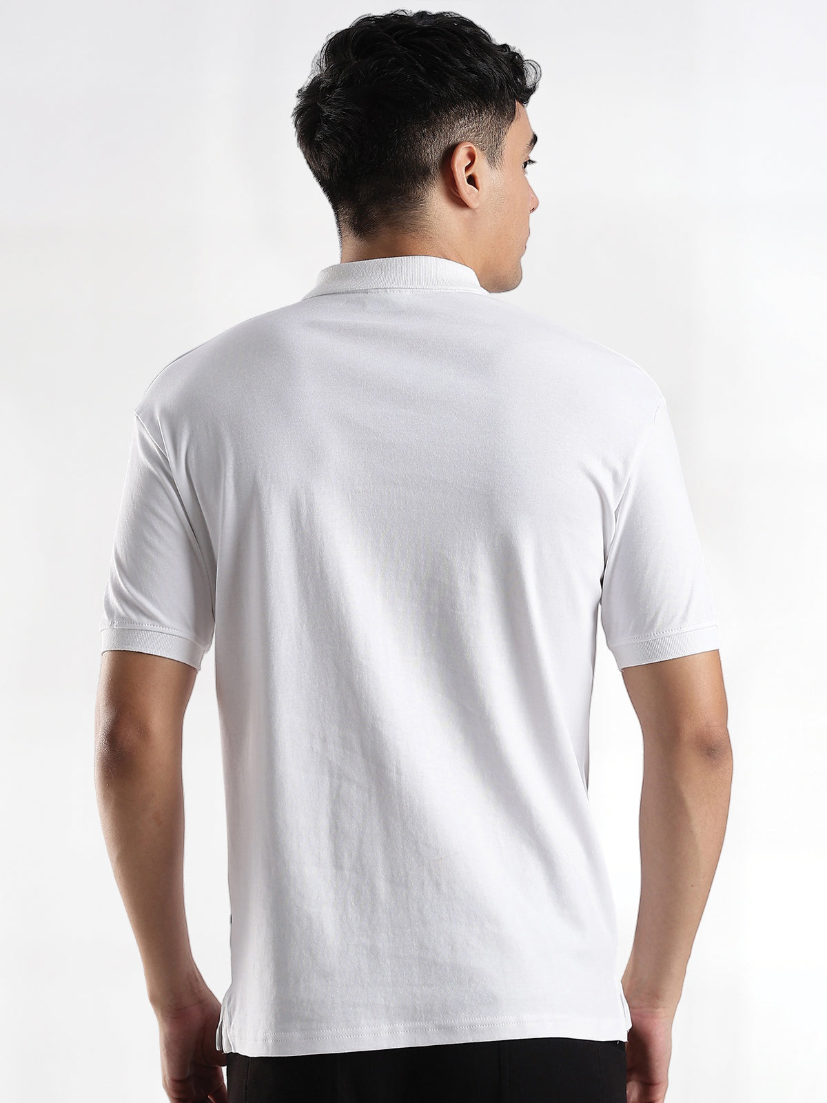 Men White Regular Fit Polo T-Shirt