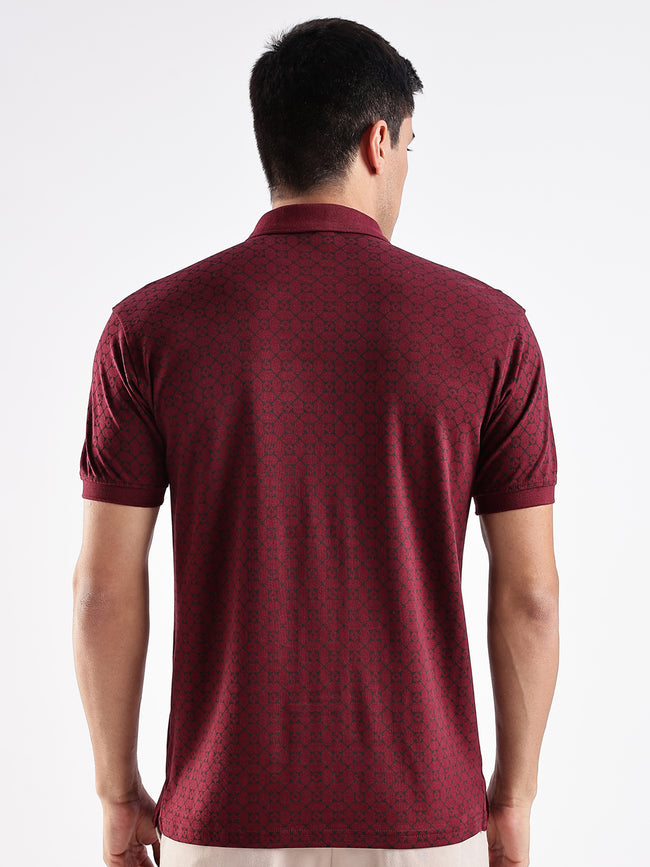 Men Maroon Regular Fit Polo T-Shirt