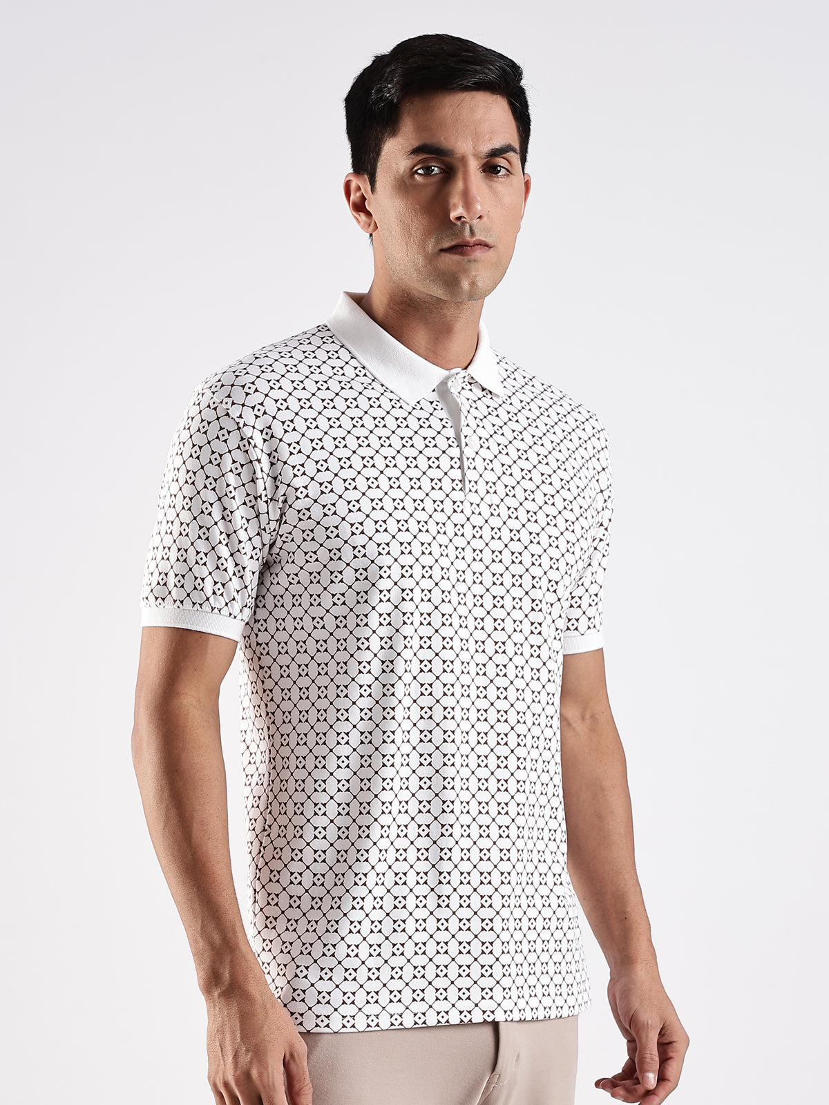 Men White Regular Fit Polo T-Shirt