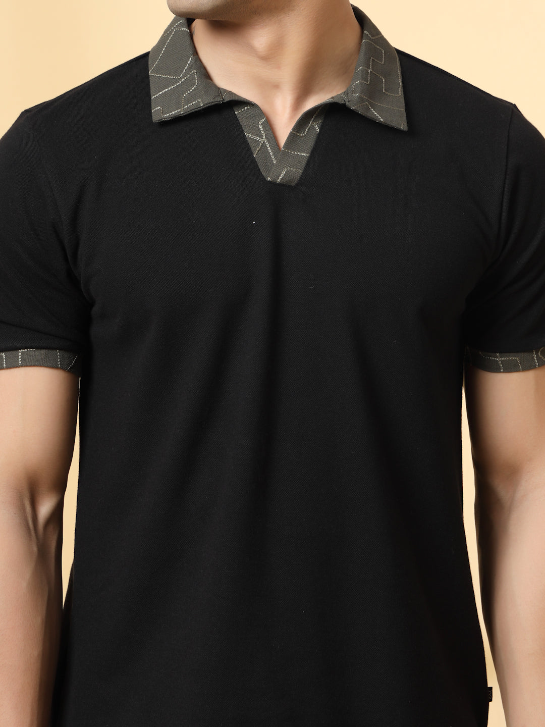 Men Black Polo T-shirt