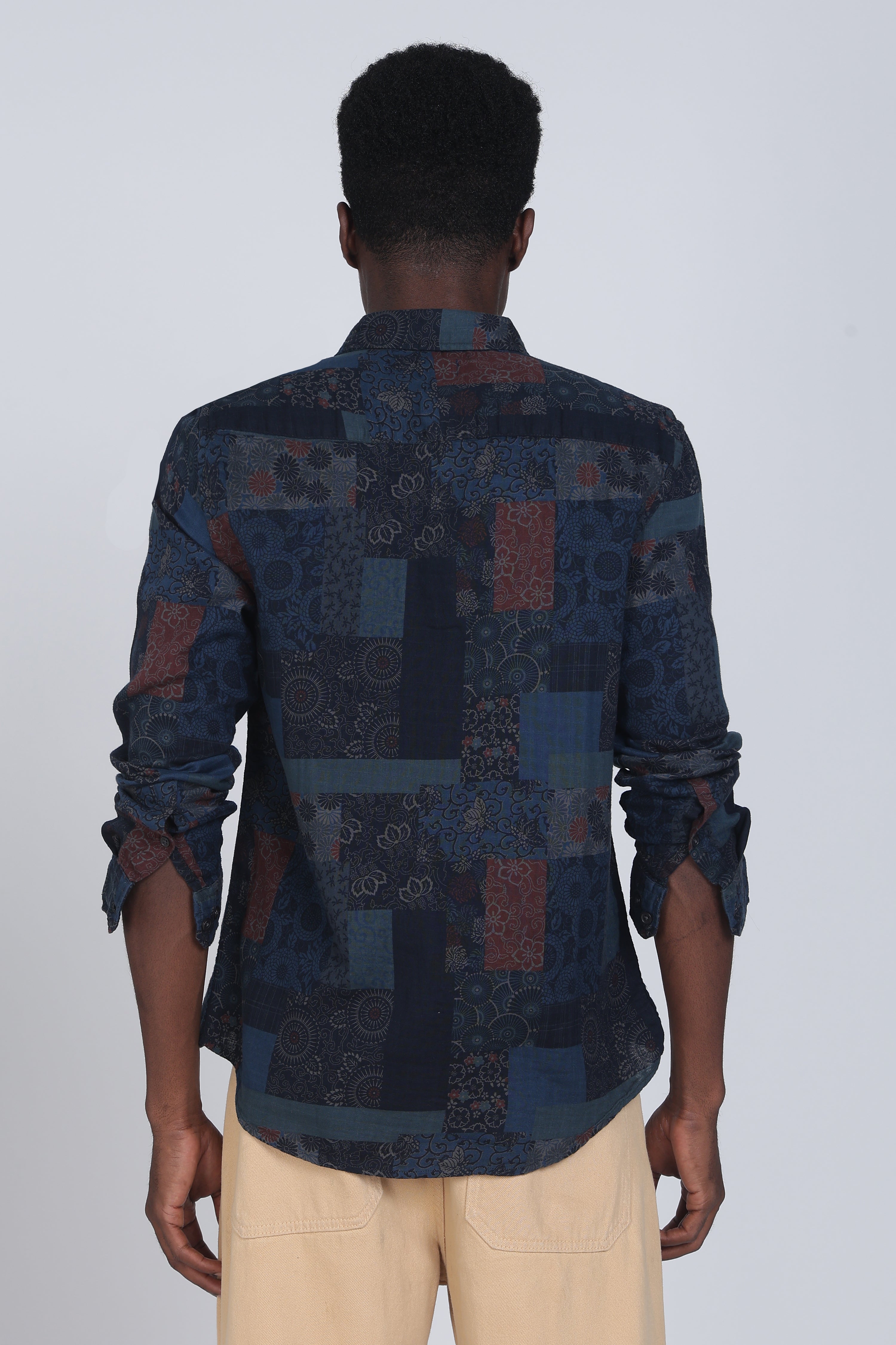 Men Green Multi Patch Print Shirt