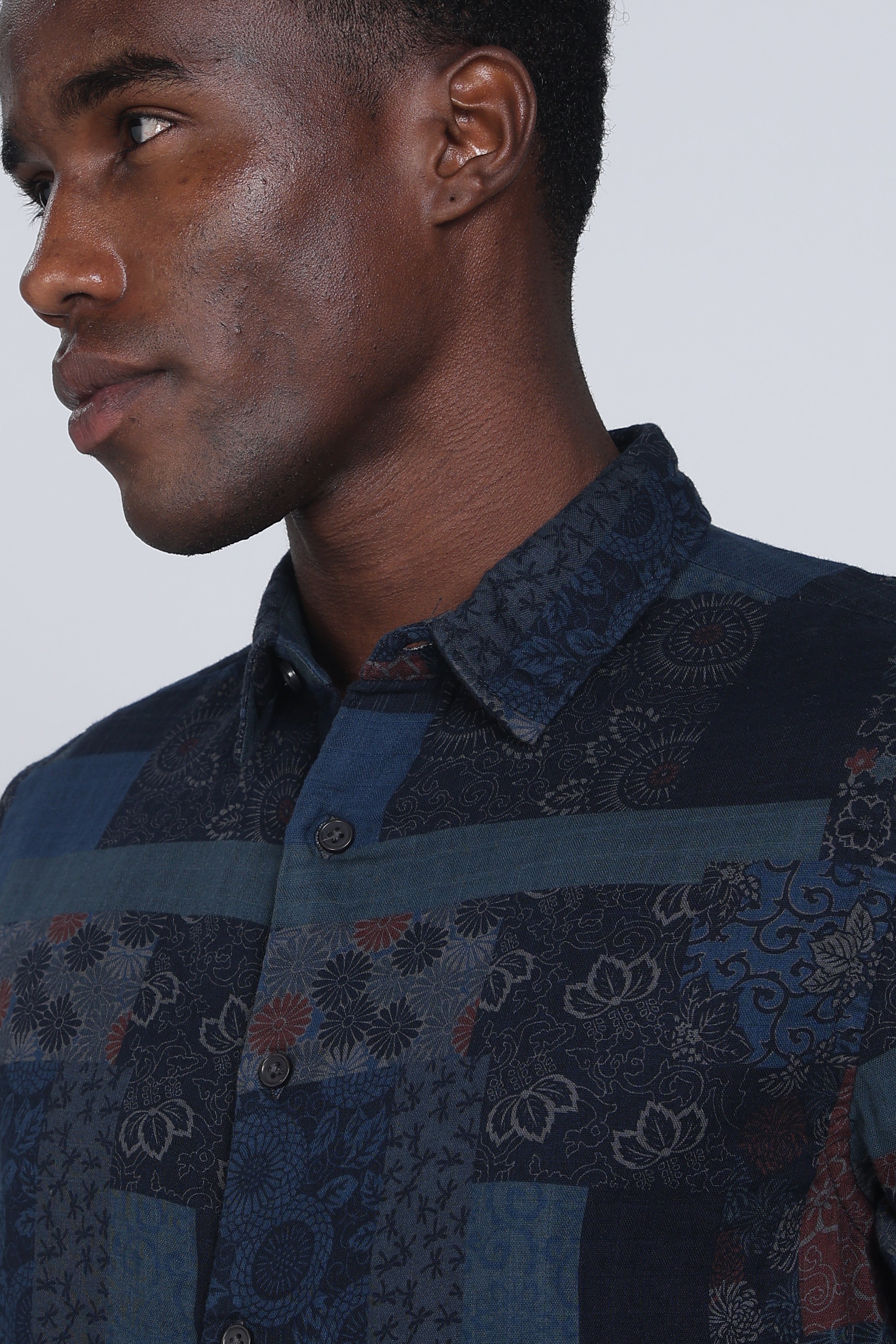 Men Green Multi Patch Print Shirt
