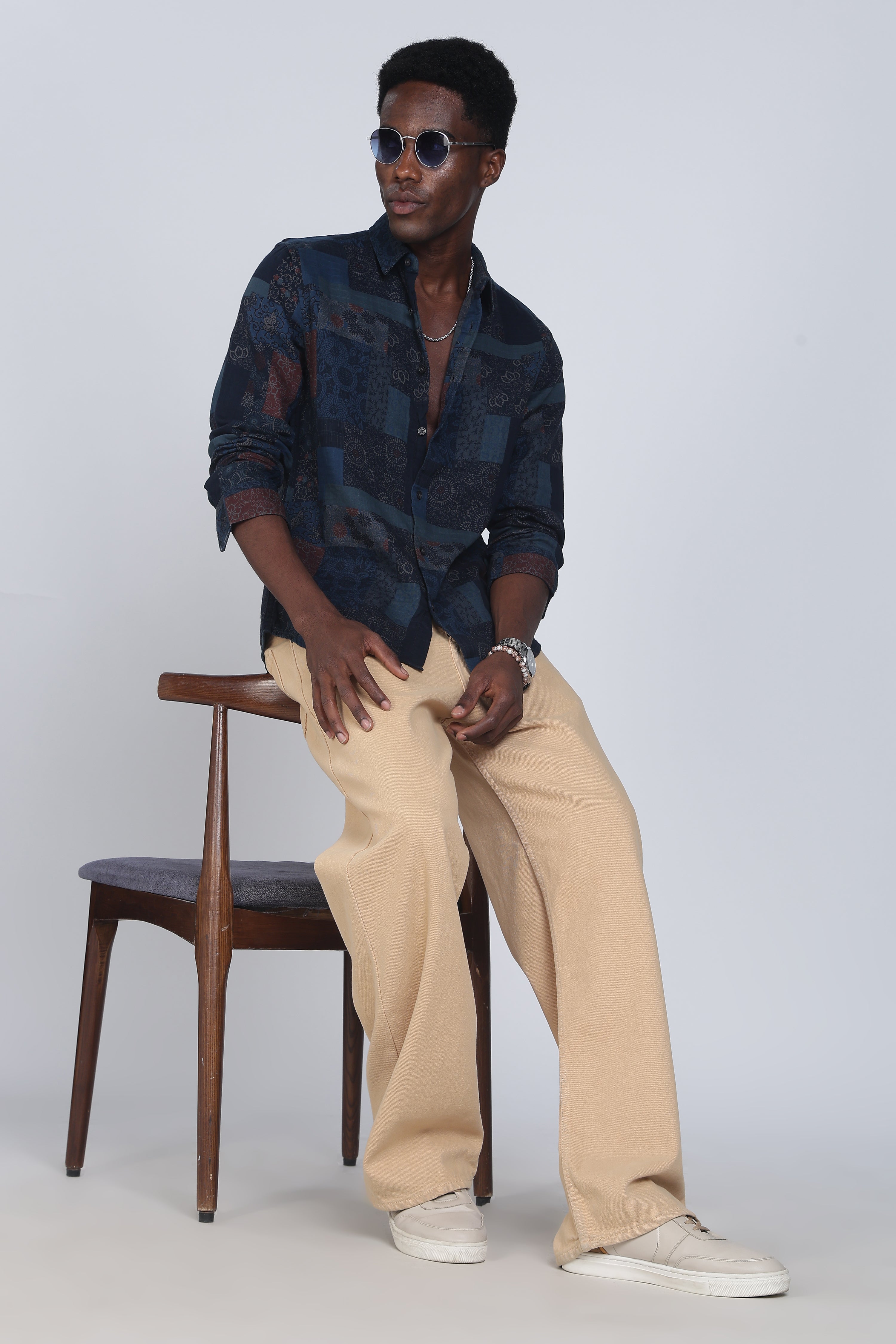 Men Green Multi Patch Print Shirt