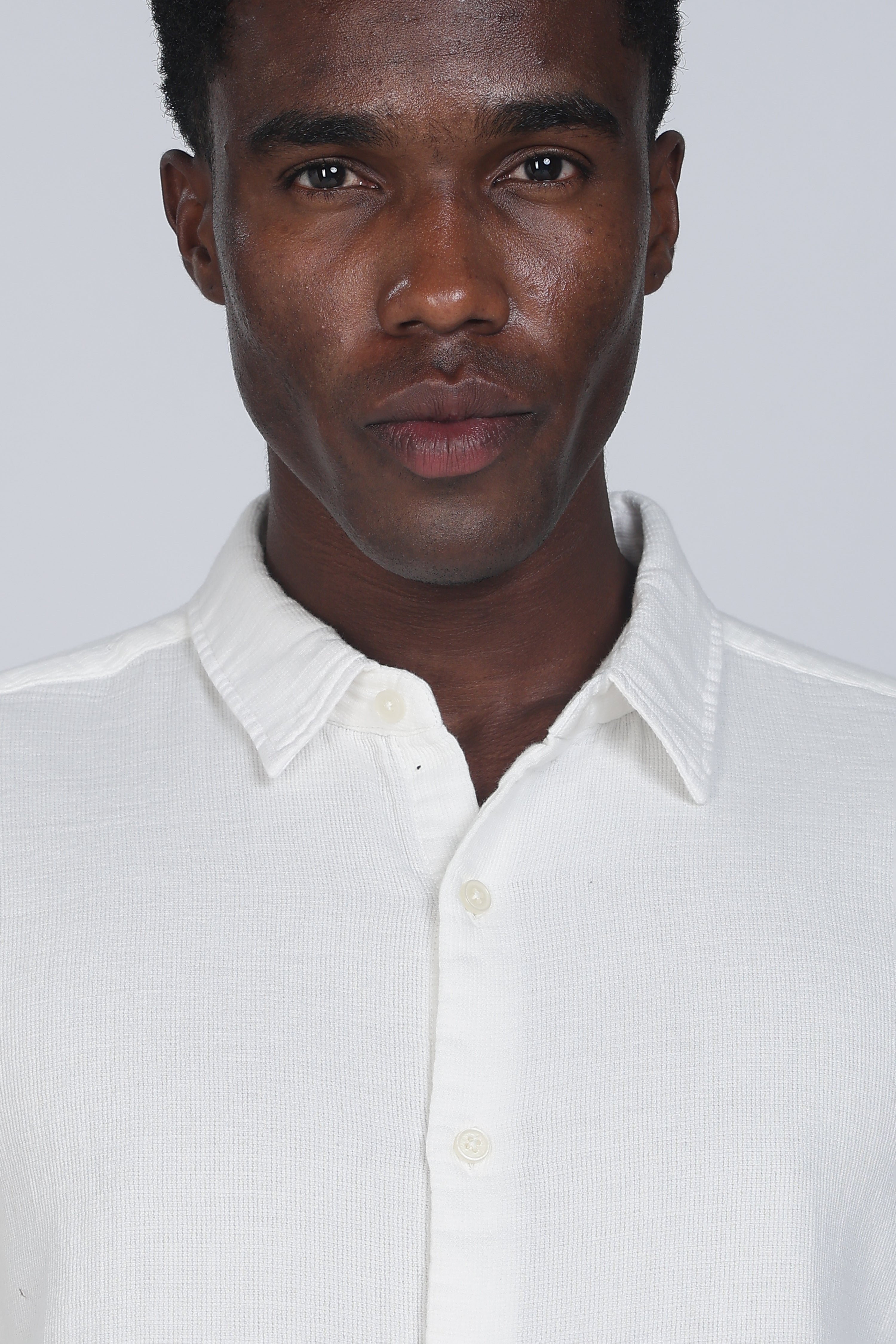 Men White Double Cloth Shirt