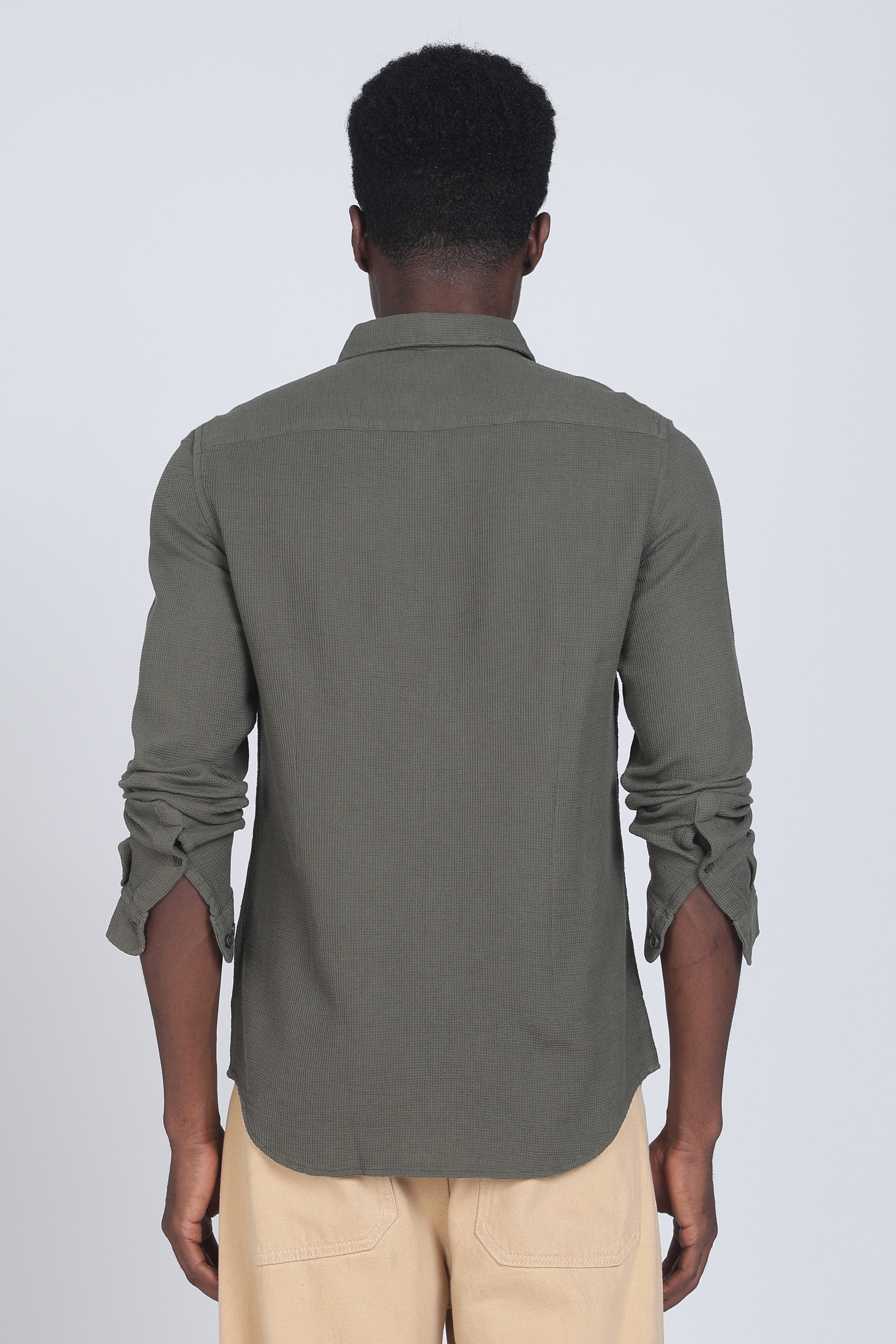 Men Rome Waffle Dobby Solid Shirt