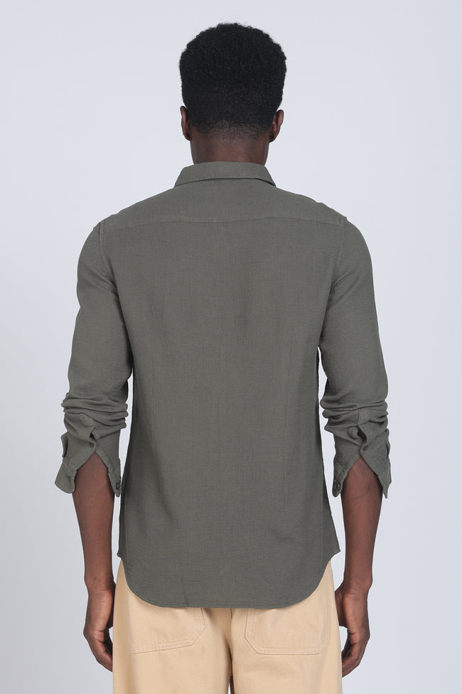 Men Rome Waffle Dobby Solid Shirt