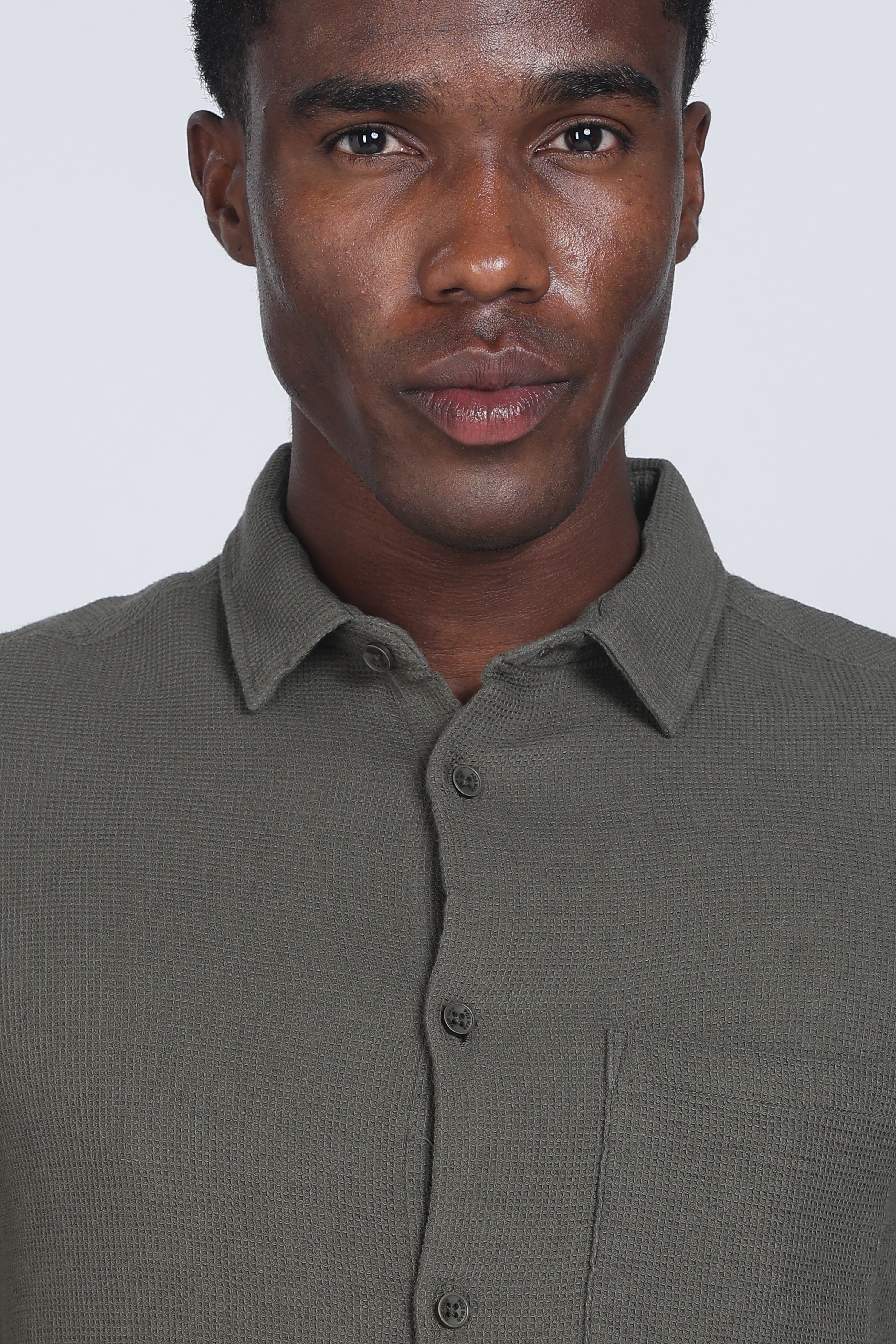 Men Rome Waffle Dobby Solid Shirt