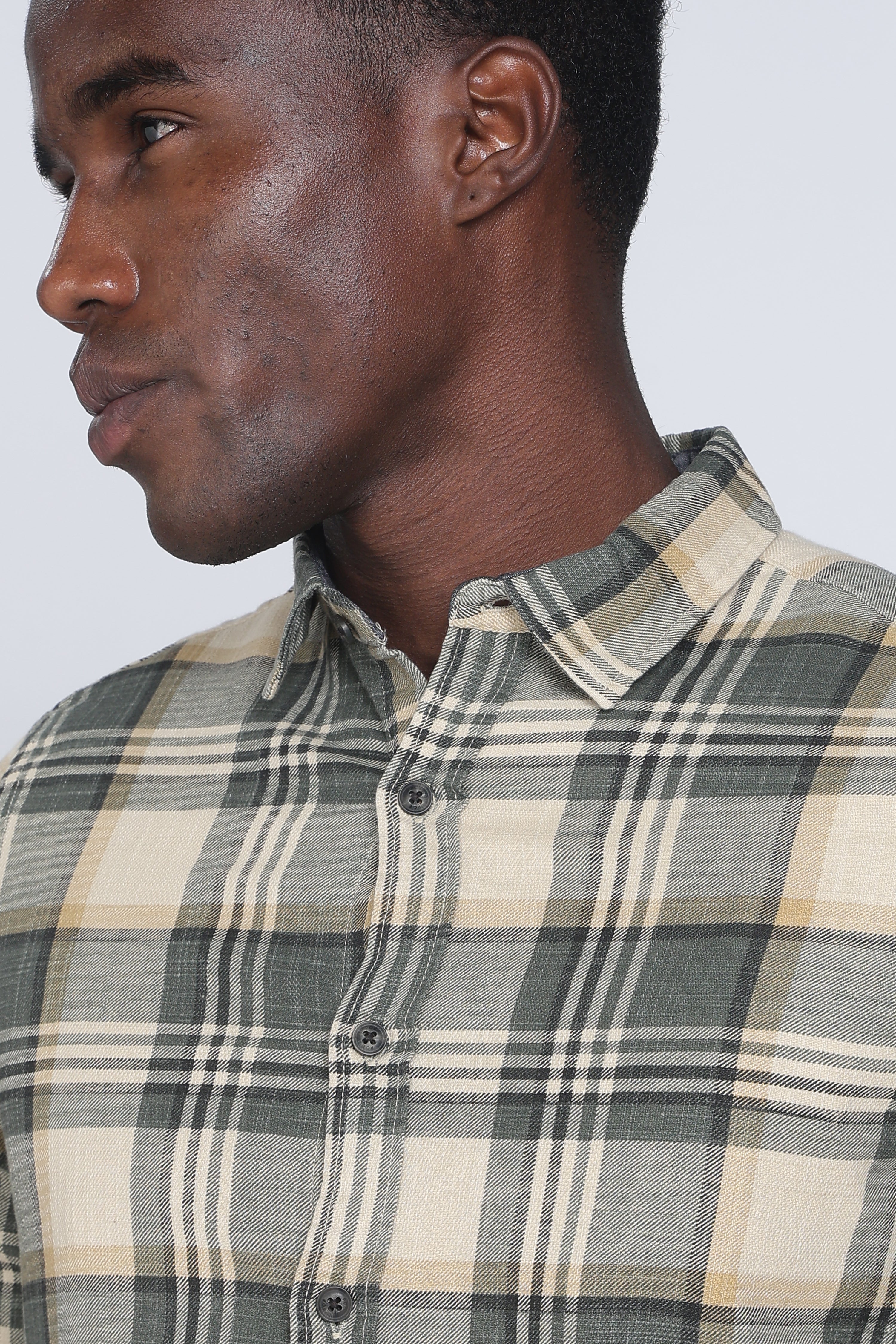Men Cynthia Slub Check Shirt