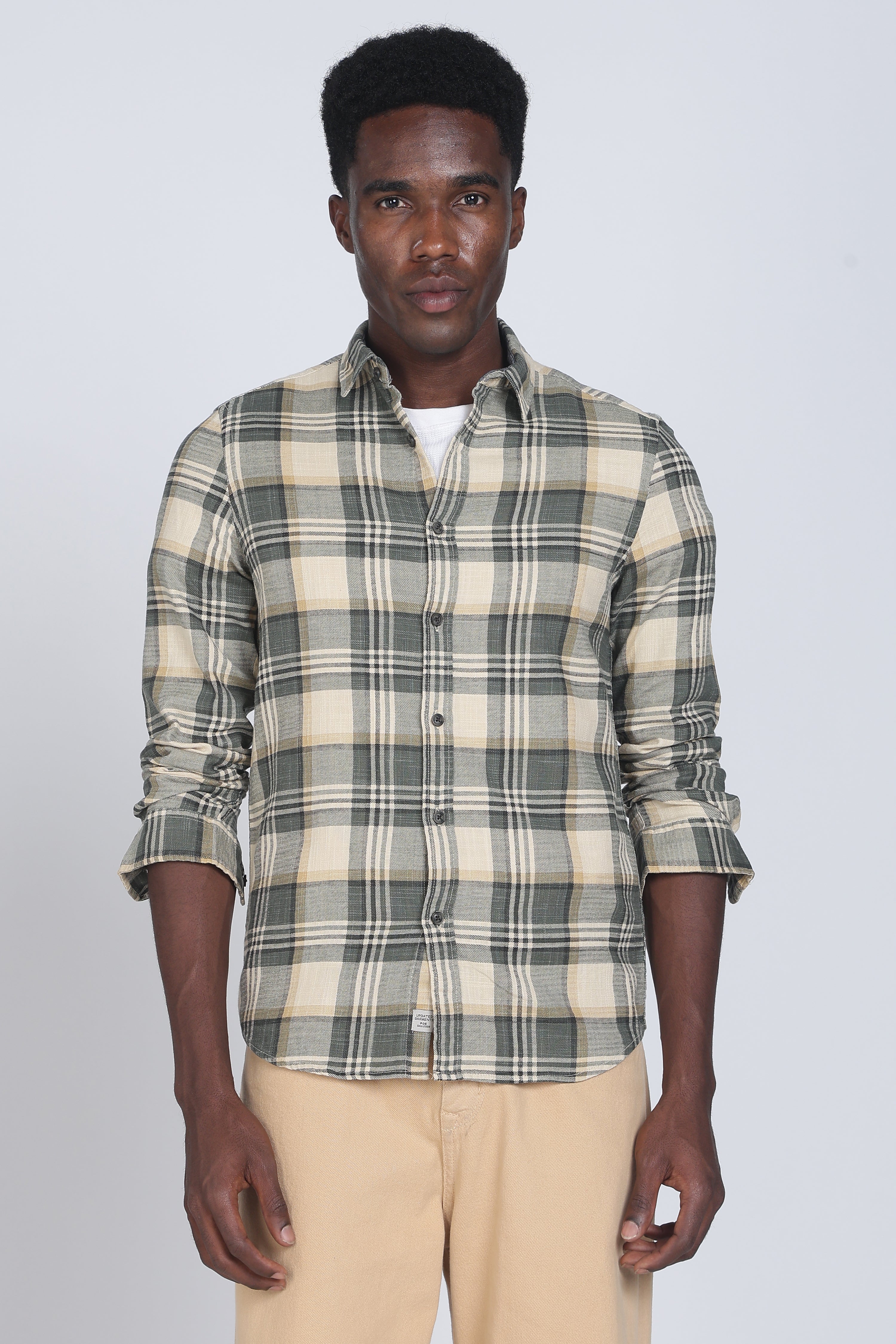 Men Cynthia Slub Check Shirt