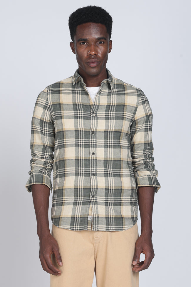 Men Cynthia Slub Check Shirt